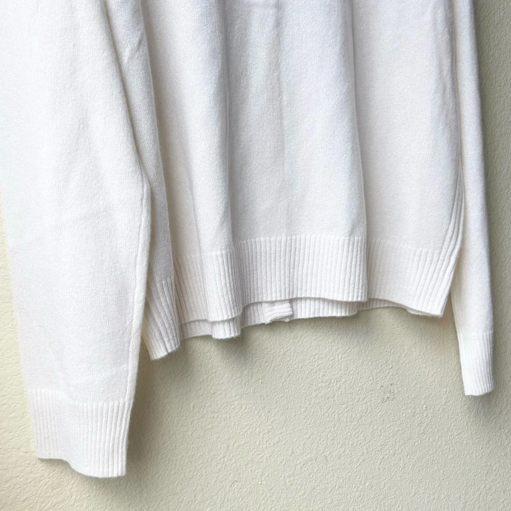 NWOT J. Crew Perfect Cashmere Cardigan in Snow Cream White Sz XL